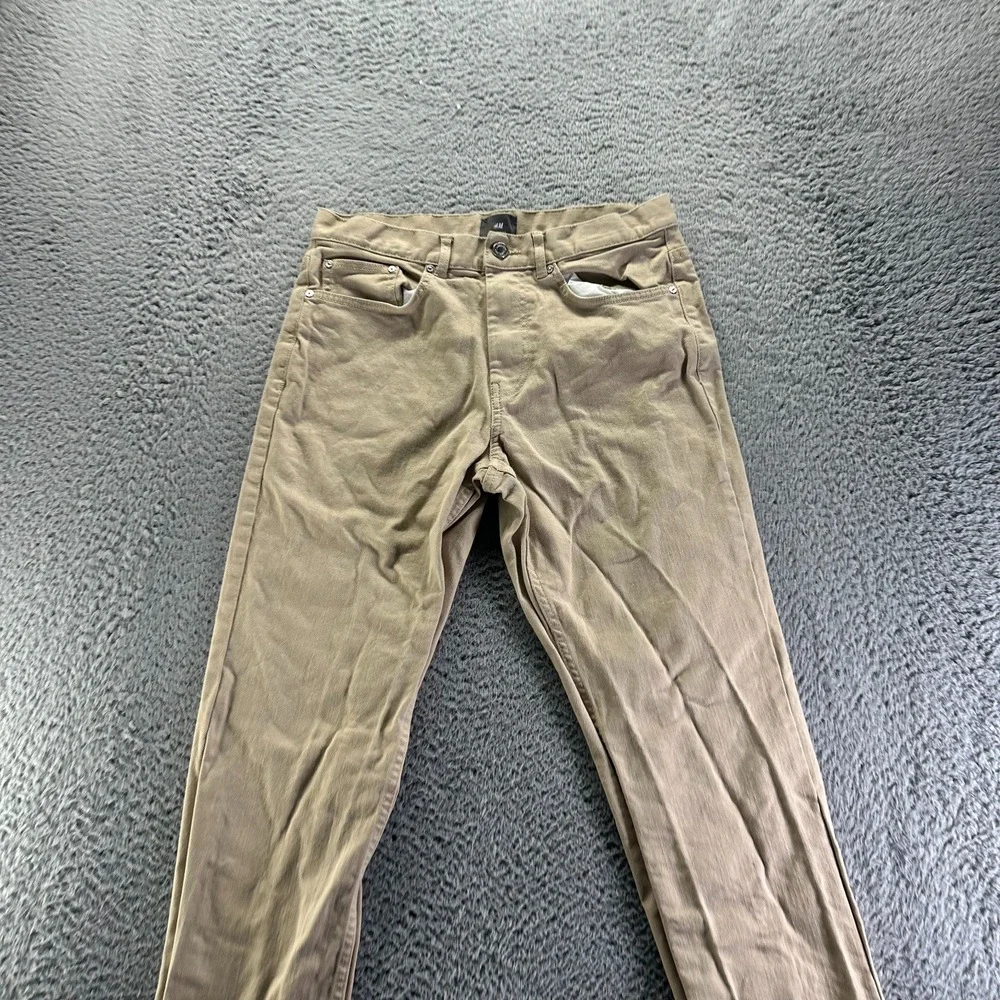 H&M Pant Mens 30x30‎ Brown Cotton Khakis Straight Leg Workwear Utility Stretch